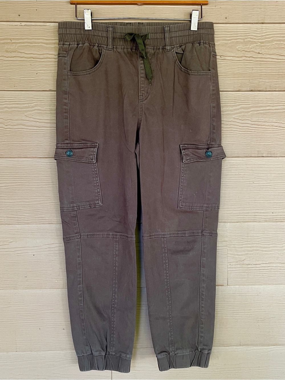 Green Baggy Fit Cargo Jogger Pants - Olive Womrns Medium
